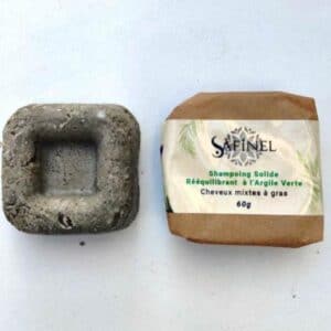 Shampoing solide rééquilibrant à l'argile verte 60g